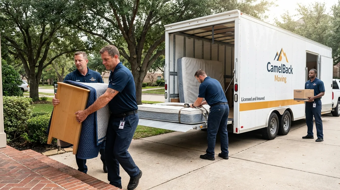 Crew loading residential truck for cross-state move from Central City, PA